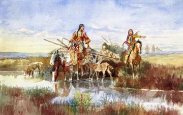 last chance or bust 1900 Charles Marion Russell American Indians Oil Paintings